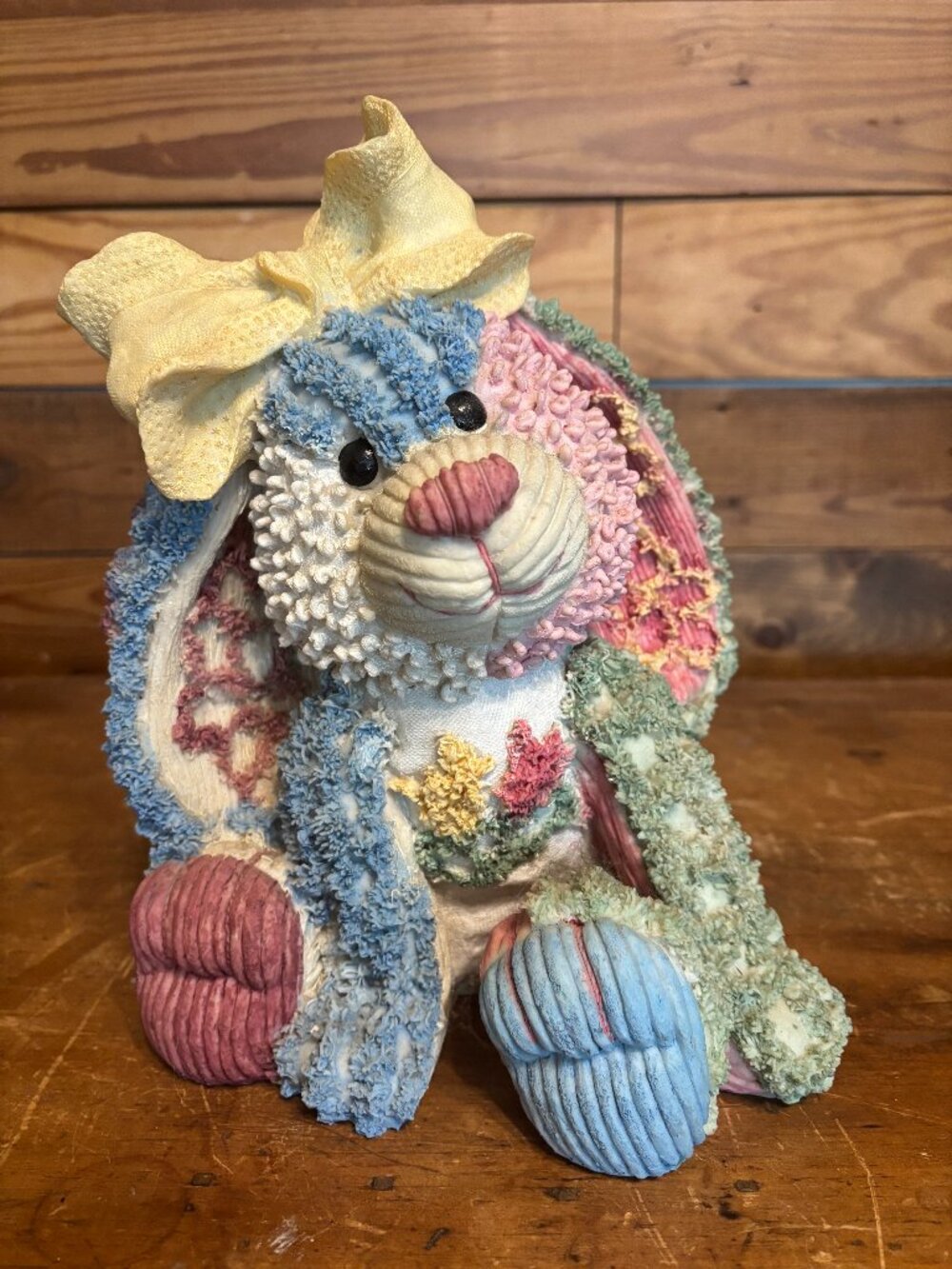 Chenille Covered Bunny Statue